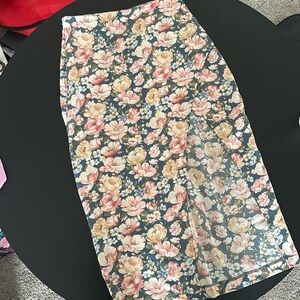 Abercrombie High Waisted, high side slit floral skirt
